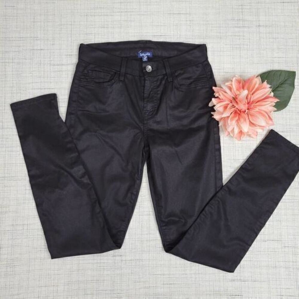 NWT Splendid High Waist Ankle Skinny Jeans Black Lace Hem 25